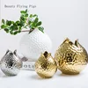 1pcs Ceramic Vase Golden Modern Home Decoration Porcelain Vase Flower  Pomegranate Shape Decoration Vase Decor Home Decor 1