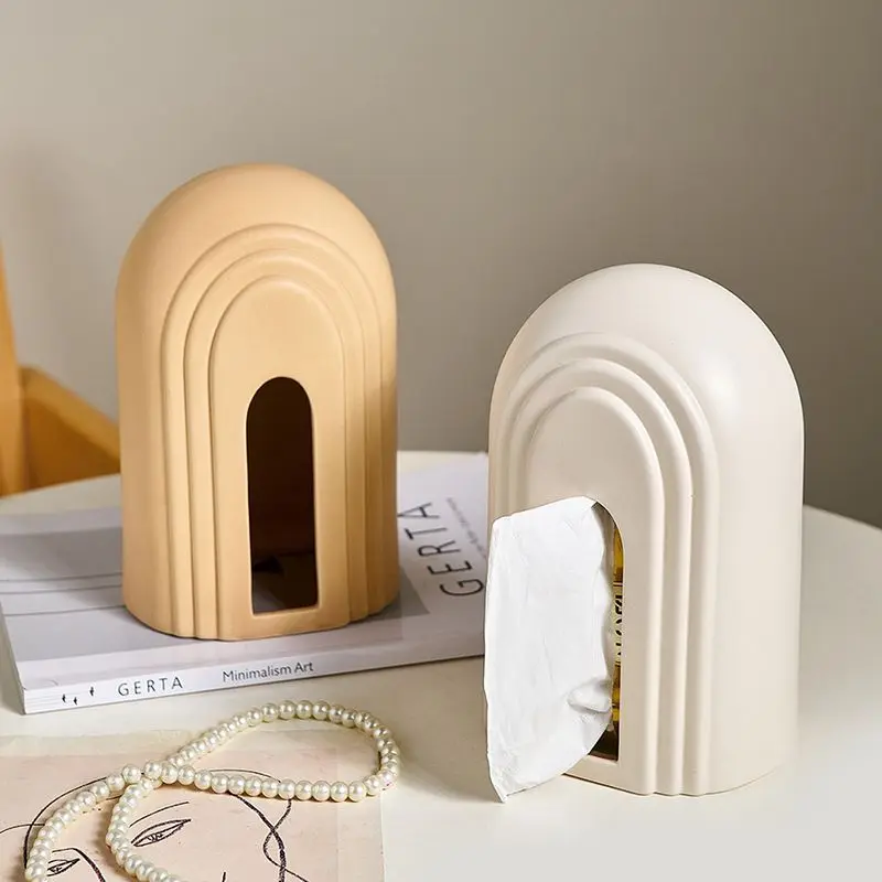

Nordic Rainbow Arch Ceramic Tissue Box Home Decor Creative Napkin Case Paper Towel Holder Organizer Container Desktop Ornament