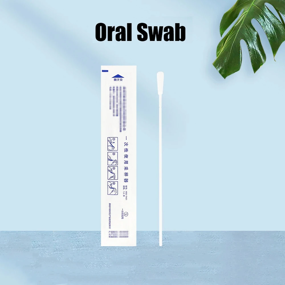 100 PCS Flocked Cotton Disposable Nasal Swabs Specimen Collection Swab Nasopharyngeal Oral Swab Test Laboratory Oral cotton swabs disposable cotton swabs