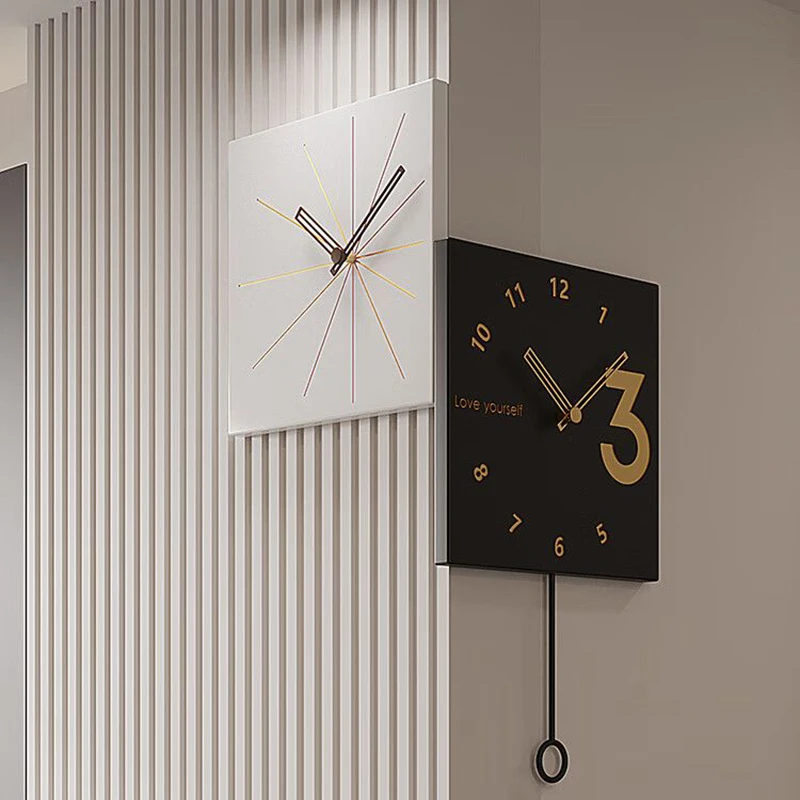 Luxury Wall Clocks Elegant Nordic Interior Wall Adhesive Watch Unique Luminous Clocks Noiseless Living Room Clock Decoration