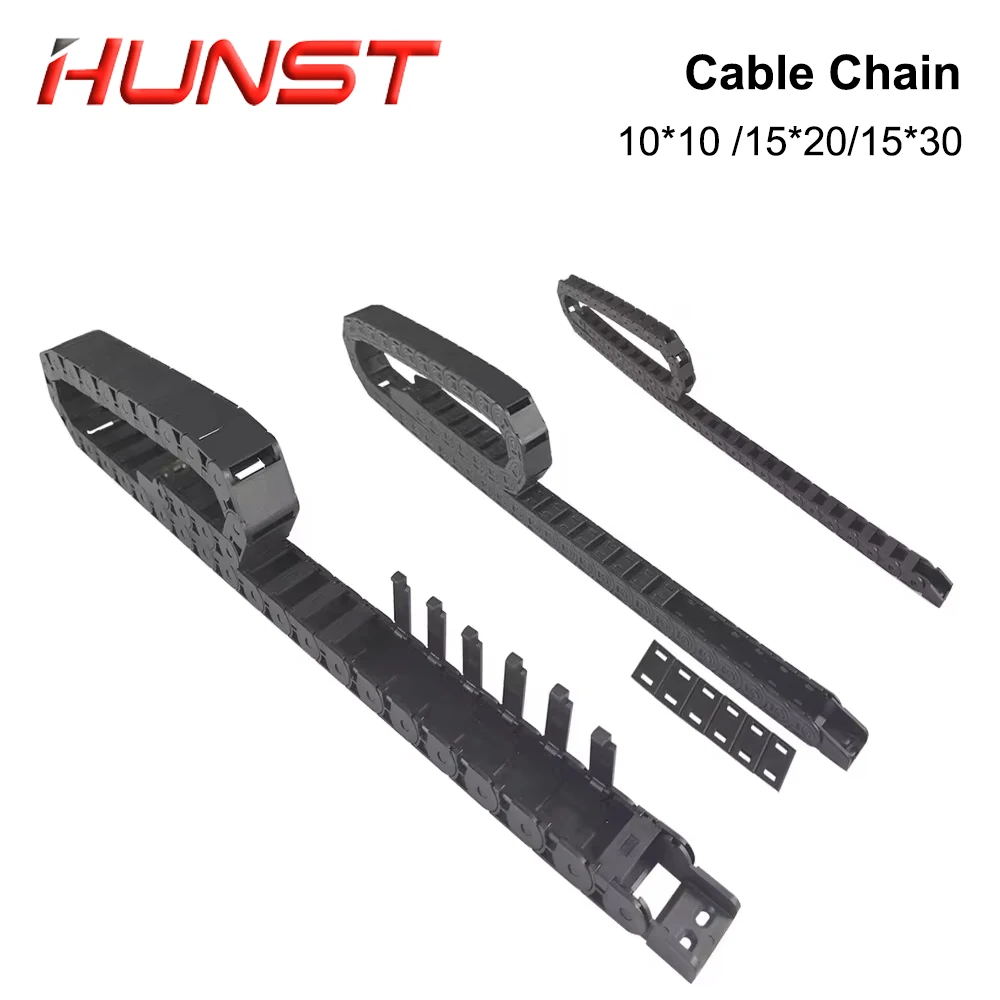 Plastic Cable Chain Cable Carrier HUNST Cable Chain 7*7 10*10 15*20 15*30mm 1M Non-opening Semi-enclosed Plastic Drag Chain Drive Drag Machine