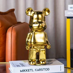 Luxury Ceramic Bear Figurine - Kawaii Cartoon Bear Sculpture for Desk Decoration and Home Accessories (Style - 11)