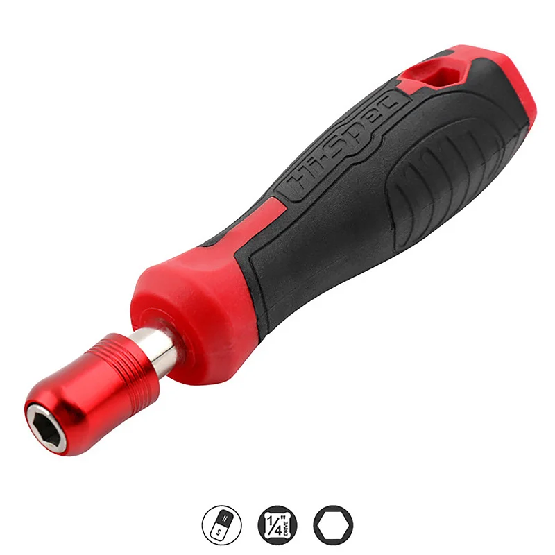 Description Picture 2 of item1/4 (6.35mm) Ratchet Screwdriver Bit Holder Handle Multifunctional Magnetic Bit Driver For Slotted Hex Torx Phillips Bit