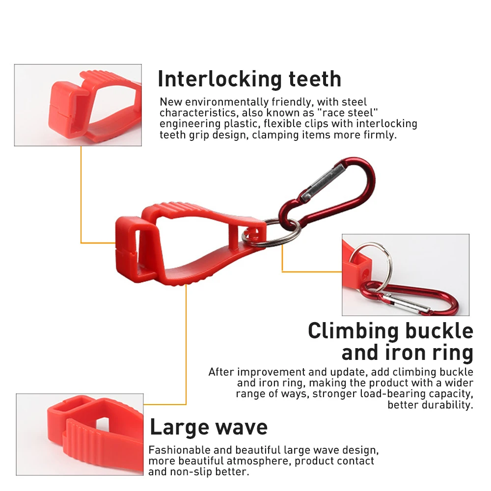 Glove Clips For Work Glove Holders Glove Belt Clip With Metal Hook Portable Work Gloves Grabber Holder Clip With Plastic Hook 5