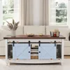 Lift Top Coffee Table 48" with Storage Sliding Barn Door & Large Hidden Compartment, Coffee Table with Wooden Lift Tabletop 2