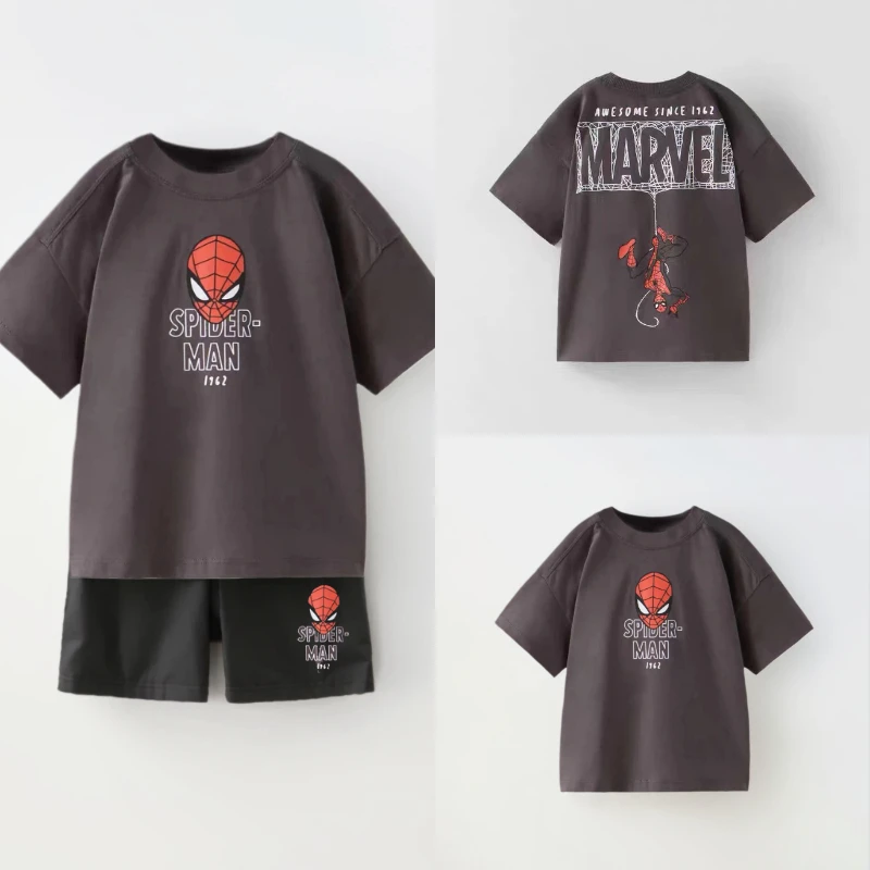 Kids Clothing Set Kids T Shirt Boys Tracksuits Suit 2pcs Spiderman Pullover Tshirts Disney Kids Boy Infant Toddler