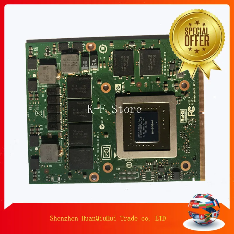 Scheda Video MXM GTX 1070 8GB GDDR5 N17E-G2-A1 Per Laptop, Ricambio Originale