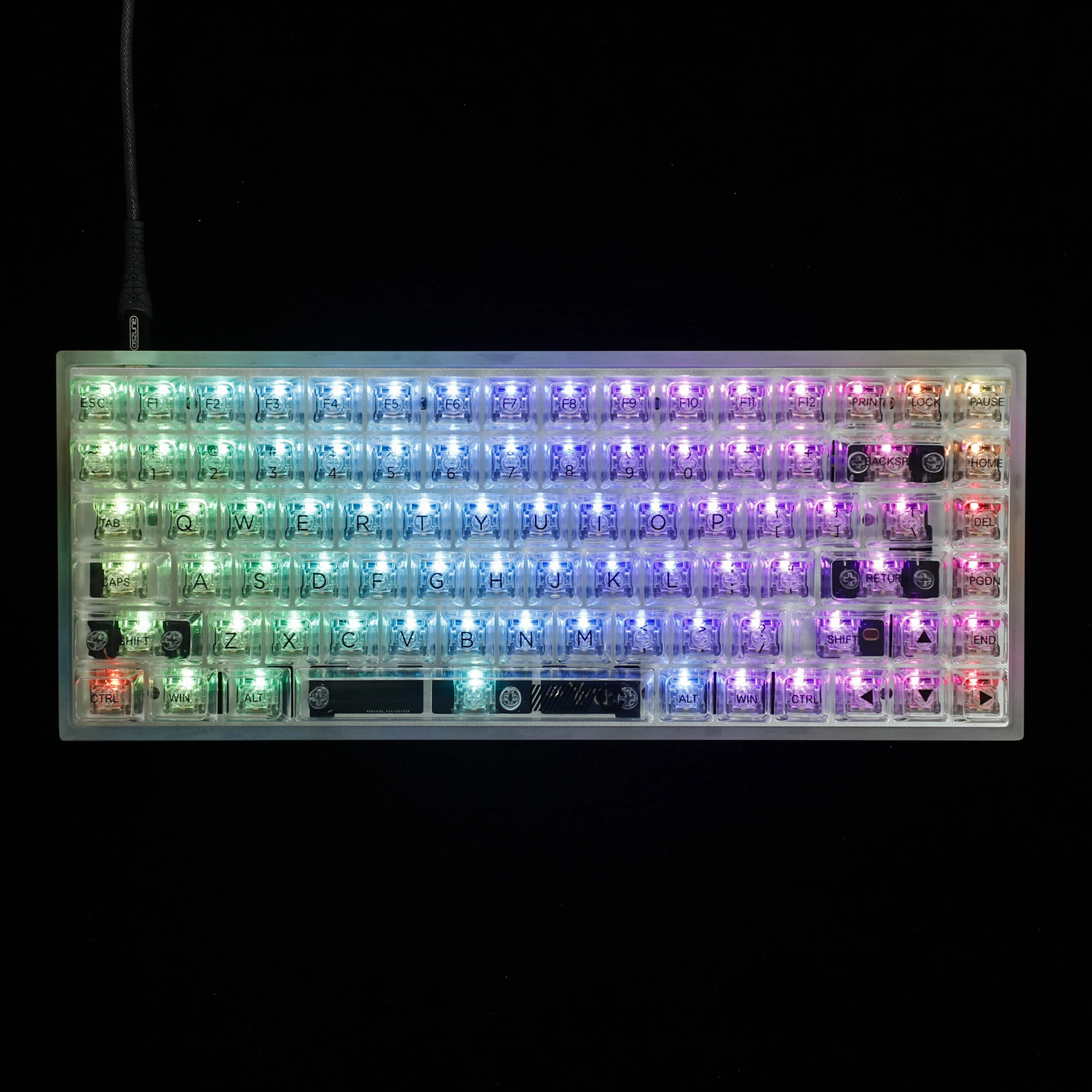 155 Crystal Backlit Keycaps MDA perfil brilhar