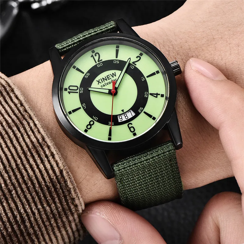 Men Genuine XINEW Brand Watches Students Fashion Casual Rubber Band Sports Military Date Quartz Wrist Watch Black Montre Homme