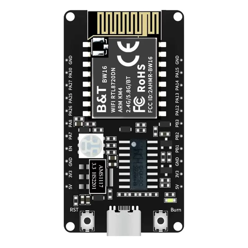 BTLIFE-BW16 AI-Thinker 키트-RTL8720DN 와이파이 및 블루투스 5.0 모듈 스마트 홈, IoT 프로젝트용 ESP32, 아두이노 2.4G/5G 듀얼