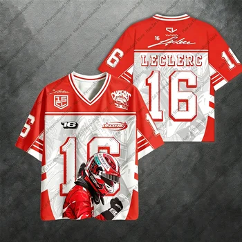Nuovo N. 16 Charles Leclerc e N. 44 T-shirt sportive a maniche corte Hamilton 3D - Abbigliamento sportivo ad asciugatura rapida per ragazzi, ragazze e adulti