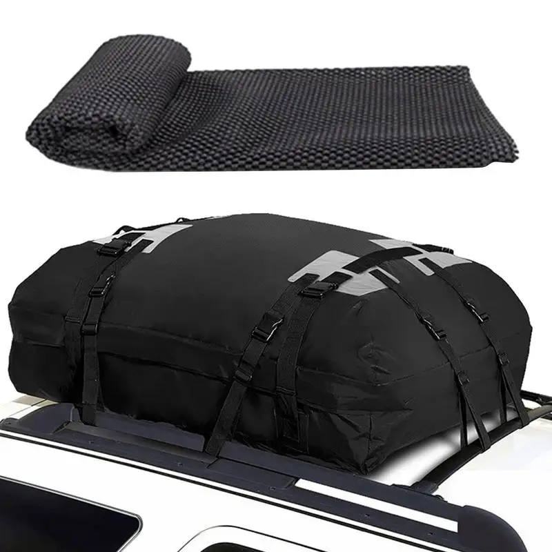 

Waterproof Cargo Bag 15 Cubic Feet Flexible Car Top Carrier 600D Oxford Cloth Waterproof Soft Car Roof Bag For Travel And