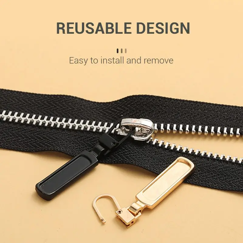 TOOL-FREE DETACHABLE STYLISH ZIPPER PULL 3/5PCS/PACK Tirette de fermeture &agrave; glissi&egrave;re &eacute;l&eacute;gante et d&eacute;tachable