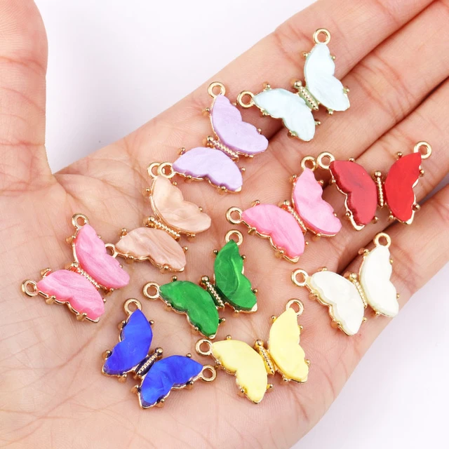 Colorful Butterfly Beads Glass Crystal Beads Faceted Czech Butterfly Charms  For Jewelry Making Earrings DIY Handmade Bracelet - AliExpress