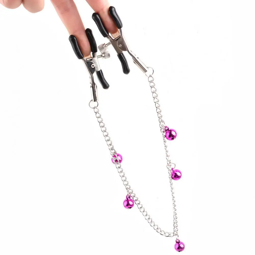 Nipple Clamp Chain With Bell Metal Breast Clips For Couples_voghion.com