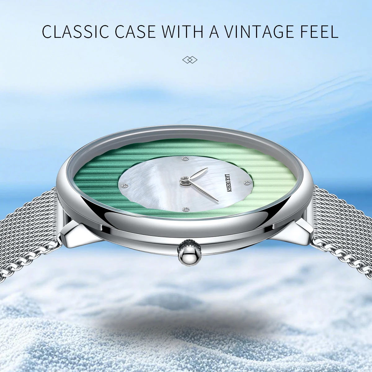 LIGE Luxury Men's Ultra-Thin Waterproof Mesh Watch with Sport Calendar and Luminous Display