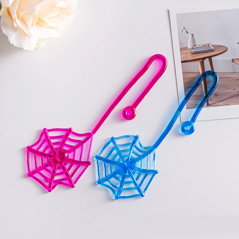 Spider Web Toy 15Pcs Elastically Stretchable Sticky Spider Web Climbing Novelty Toys For Kids Birthday Party Favors Halloween Party Decorations