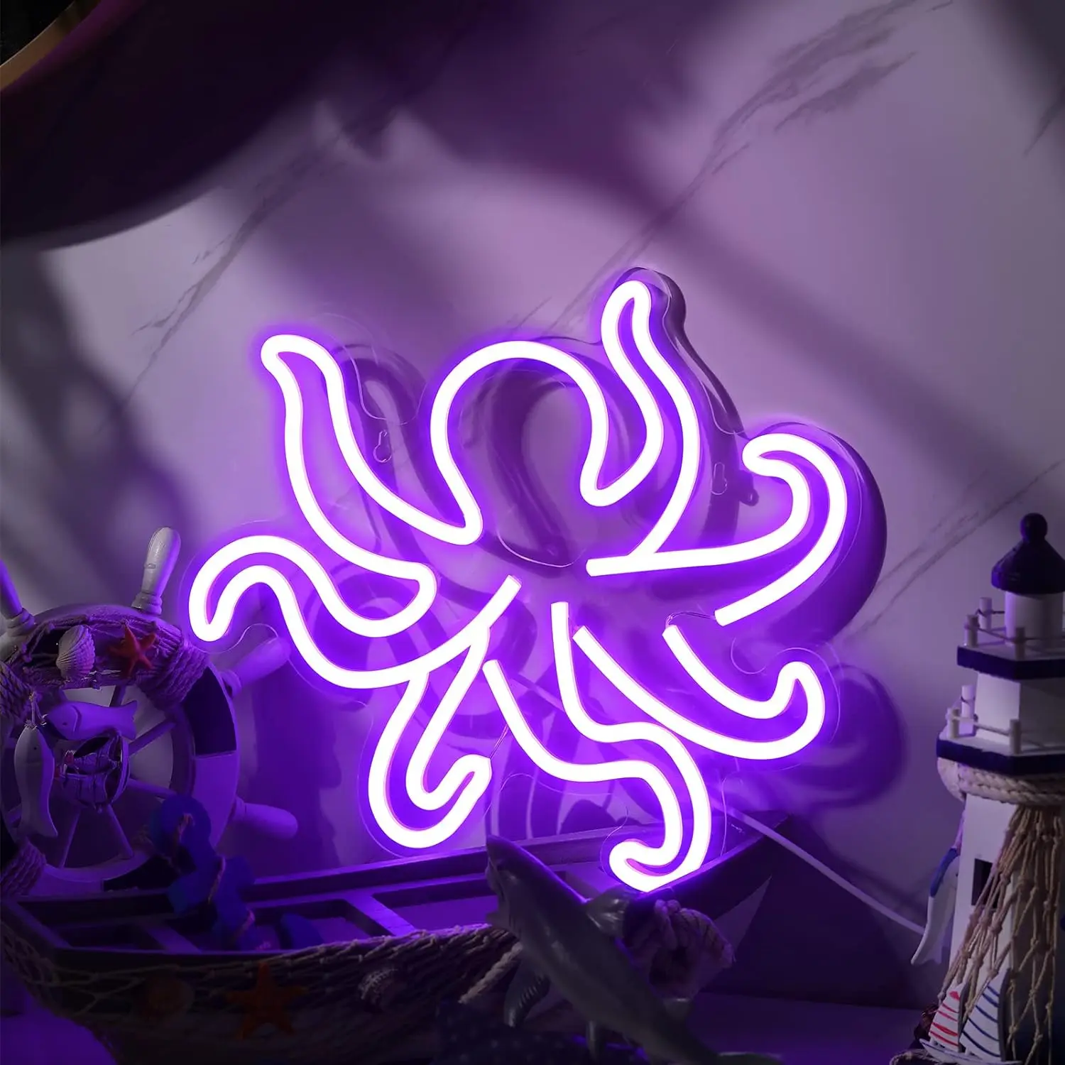 Octopus Neon Ocean Showroom LED Neon USB Powered Acrylic Wall Decoration Kids Bedroom Boys Room Playroom