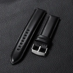 Vintage Genuine Leather Quick Release Watchband Strap - Cowhide - 26mm (Black)