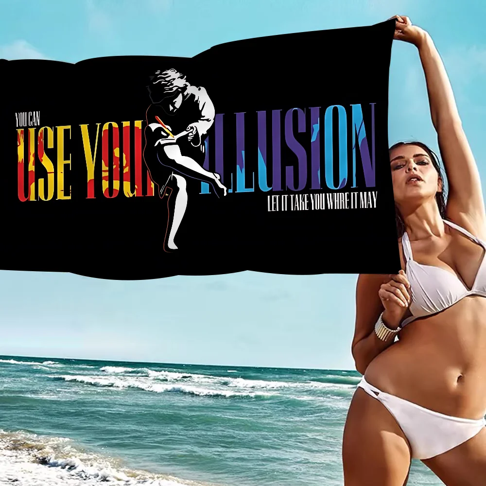 G-Guns N' Roses Big Microfiber Beach Towels Quick Dry Towel Sand Beach Towels Pool Towel For Travel Swim Pool Yoga