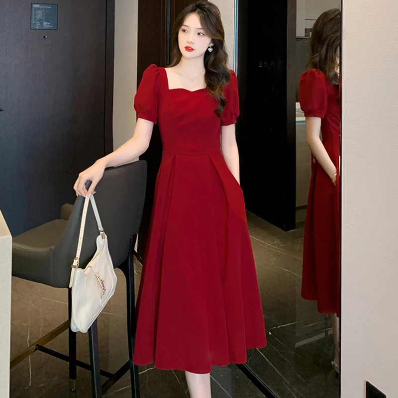 【BAON】Mua frill Ribbon Short Sleeve Midi One Piece Amazon.com: Women's Bowtie Midi Dresses Ruffle Short Sleeve