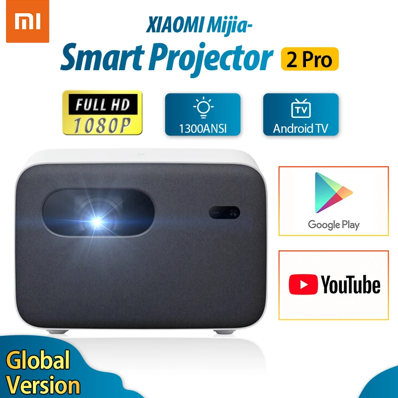 Xiaomi Mijia проектор 2 Pro 1080P Full HD Smart TV DLP LED 1300ANSI BT Android Гб 16 боковой домашний кинотеатр |