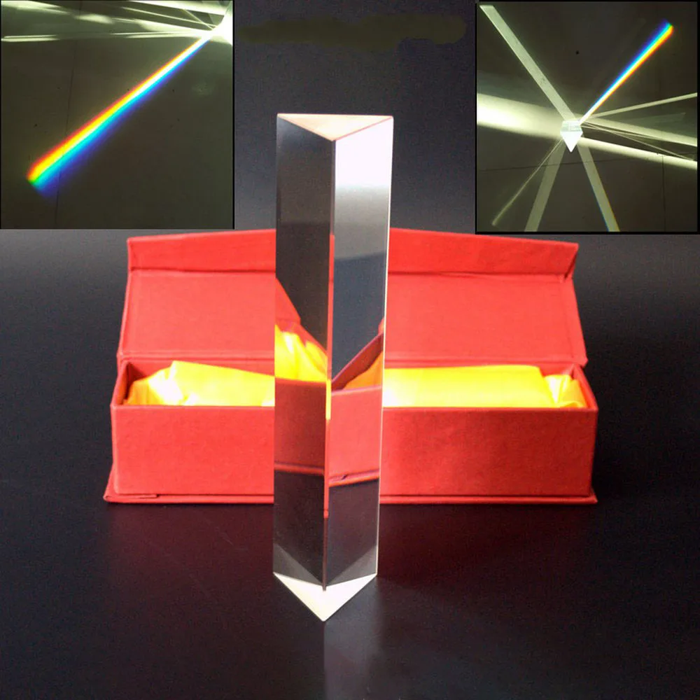 Triangular Prism Students Optical Glass Large Mitsubishi Mirror Teaching Experiment Rainbow Photo Mega Seven-color Light