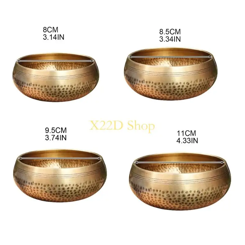 X22D Tibetan Singing Bowl with Cushion Meditation Sound Bowl Handcraft Gift for Yoga Healing Balancing 6