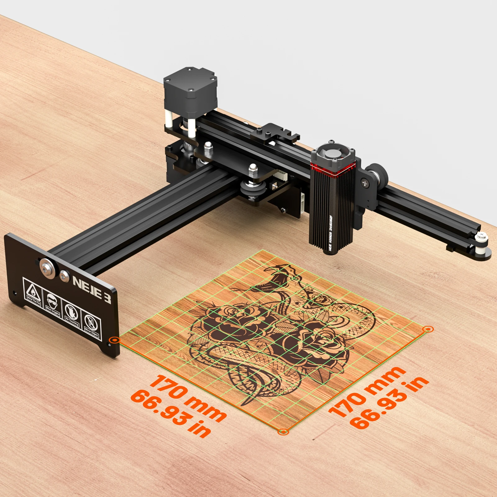 NEJE 3 N30820/N30610 Laser Engraver 40W CNC Wood Engraving Machine DIY Laser Cutter with APP Control-Bluetooth-MEMS Protection