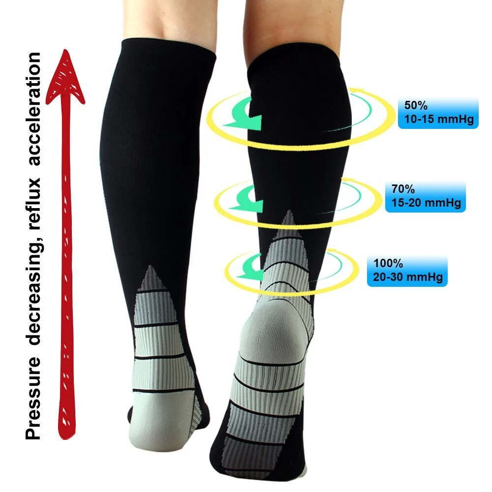 Compression Socks Sport Socks Medical Stockings Prevent Varicose Veins Pregnancy Nursing Athletic Soccer Stockings 1Pair