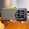 For Xiaomi 15 Ultra Case Luxury Armor Matte Red Lens Frame Back Cover For Xiaomi MI 15 Ultra Shockproof Bumper MI15Ultra Funda 2