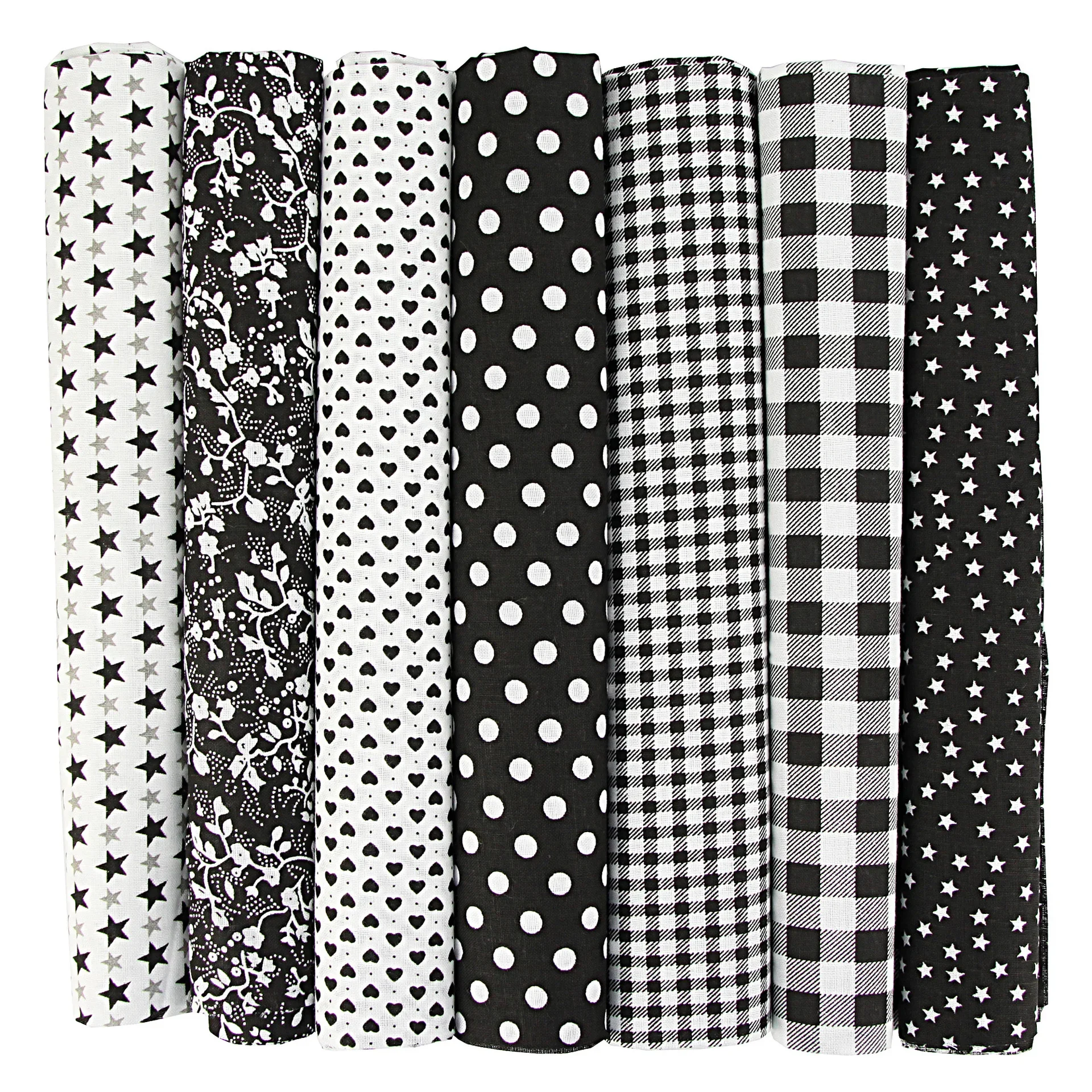 7-Piece Colorful Cotton Patchwork Fabric Set