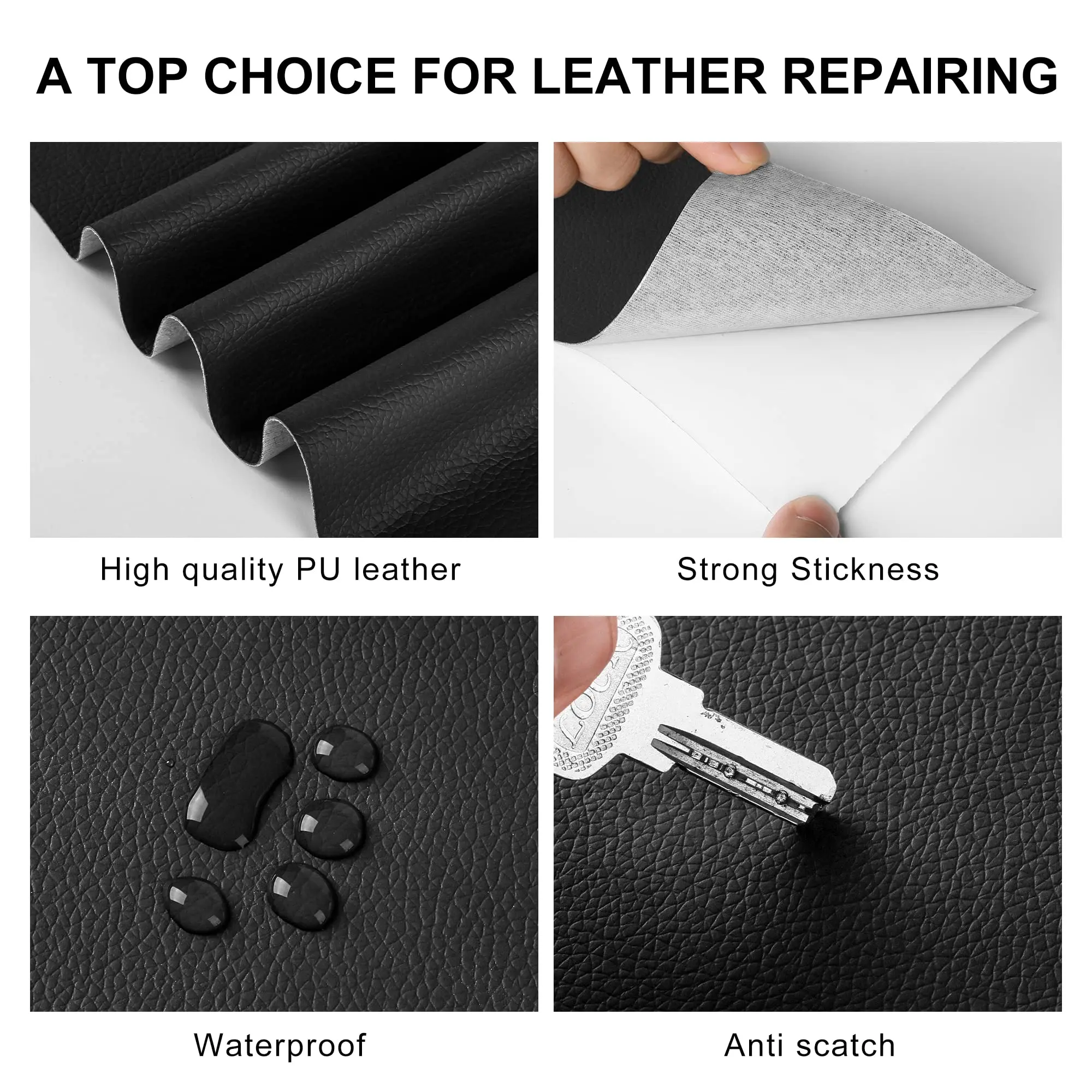 Leather Repair Sticker Self Adhesive Leather for Sofa Repair Patch Furniture Table Chair Seat Bag Shoe Bed Fix Mend PU Artificial Leather Skin