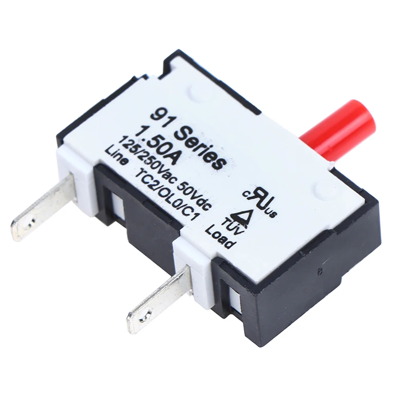 

Автоматический выключатель KUOYUH91, 1,5 А, ручной сброс термозащиты от перегрузки тока для двигателя розетки питания 1,5 А