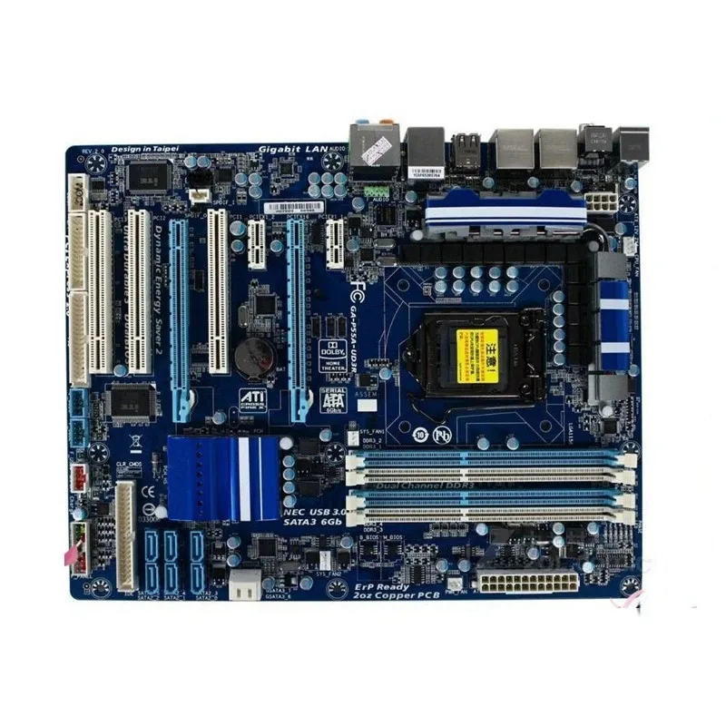 

Материнская плата для Gigabyte GA-P55A-UD3R 16 ГБ 3 * PCI USB2.0 LGA 1156 DDR3 ATX P55, материнская плата 100% протестирована, полностью работает