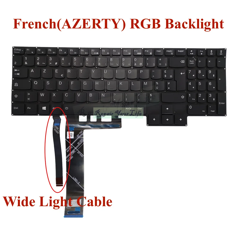 Teclado do Portátil Retroiluminação Colorida para Lenovo Gaming 315imh05 15arh05 15ach6h 15ach6a Zona Rgb Iluminação Sn21b43979 Sn21b43912 - Imagem 3