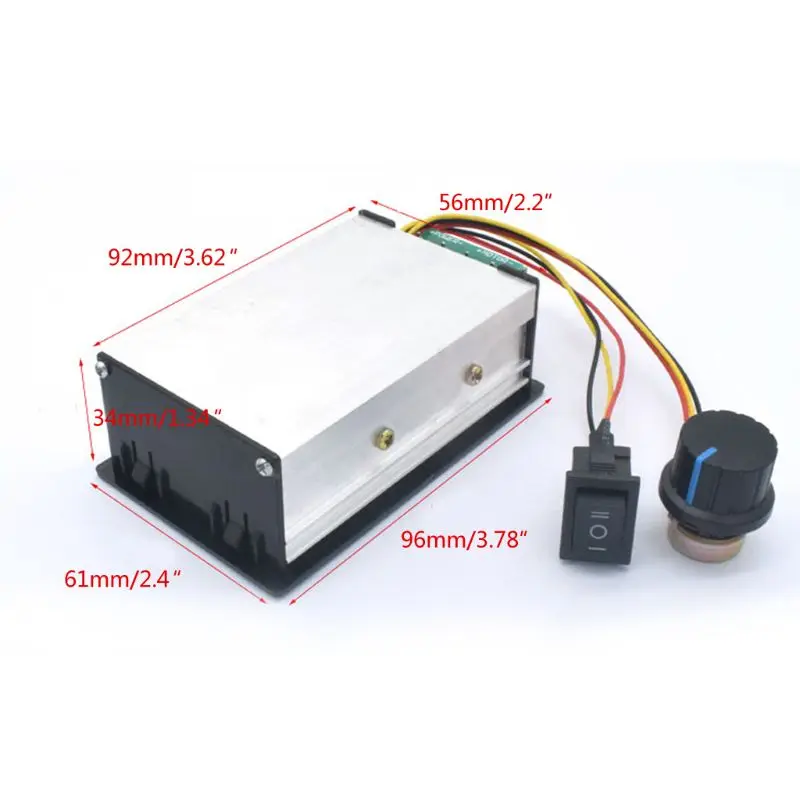 전위차계 Sw R9UF가 있는 6V-60V 12V 24V 48V용 속도 컨트롤러 조정 가능한 15KHZ