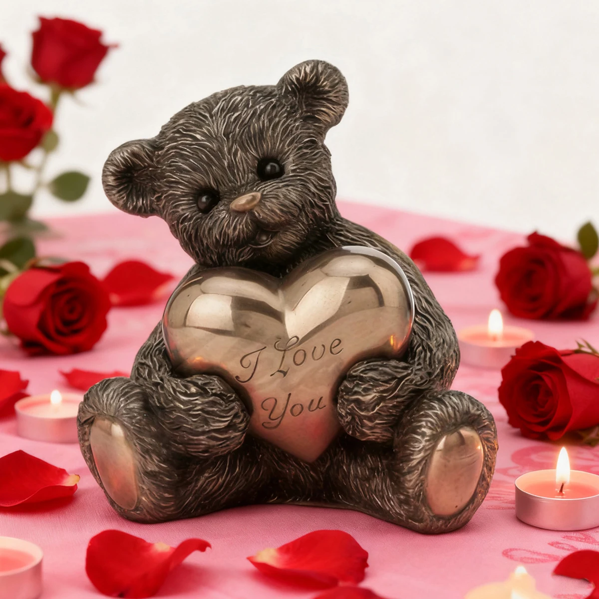 Lovely Mini Cat Figurine Sweet Animal Resin Sculpture with Bow for Living Room Bedroom Shelf Decoration and Gift Giving