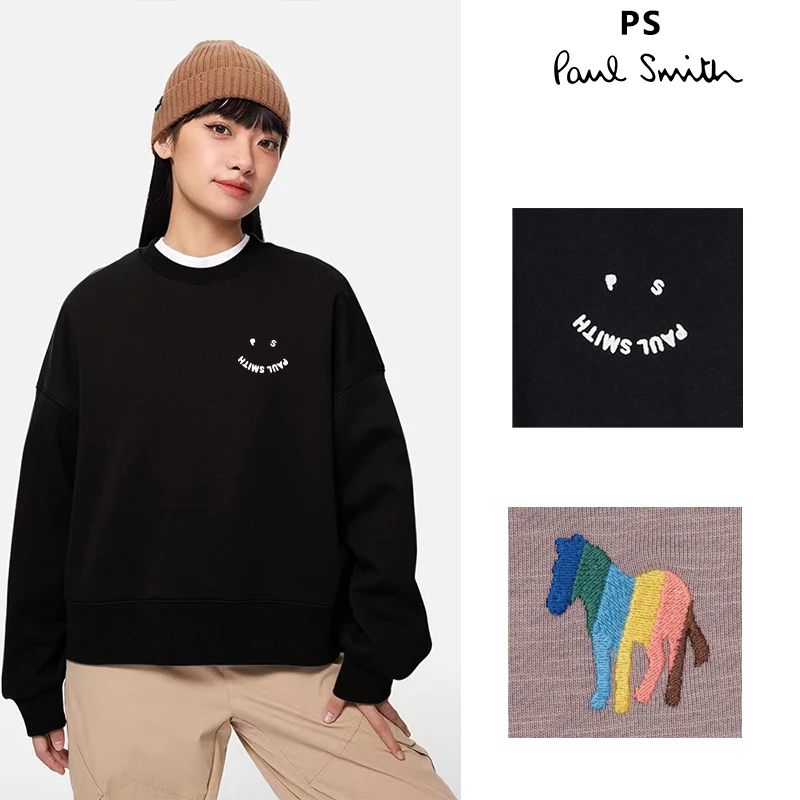 

New Spring Autumn Hoodie Fashion Sweatshirt Men/Women Little Zebra Embroidery 100% Cotton O-Neck Long Sleeve Loose Tracksuit Top