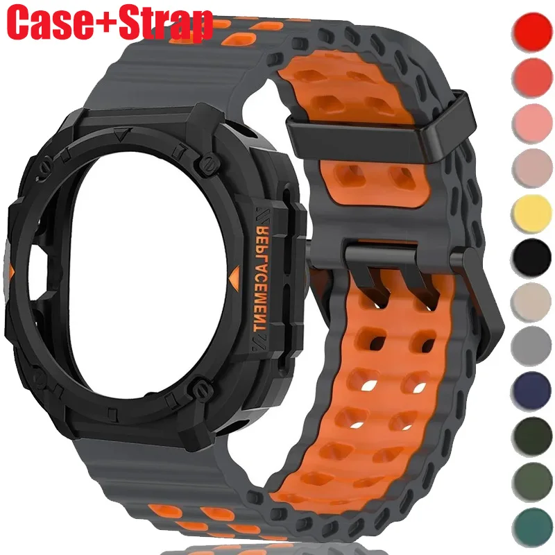 Premium Silicone Sport Band & Protective Case for 47mm Smartwatch - Durable Strap & Bracelet Cover