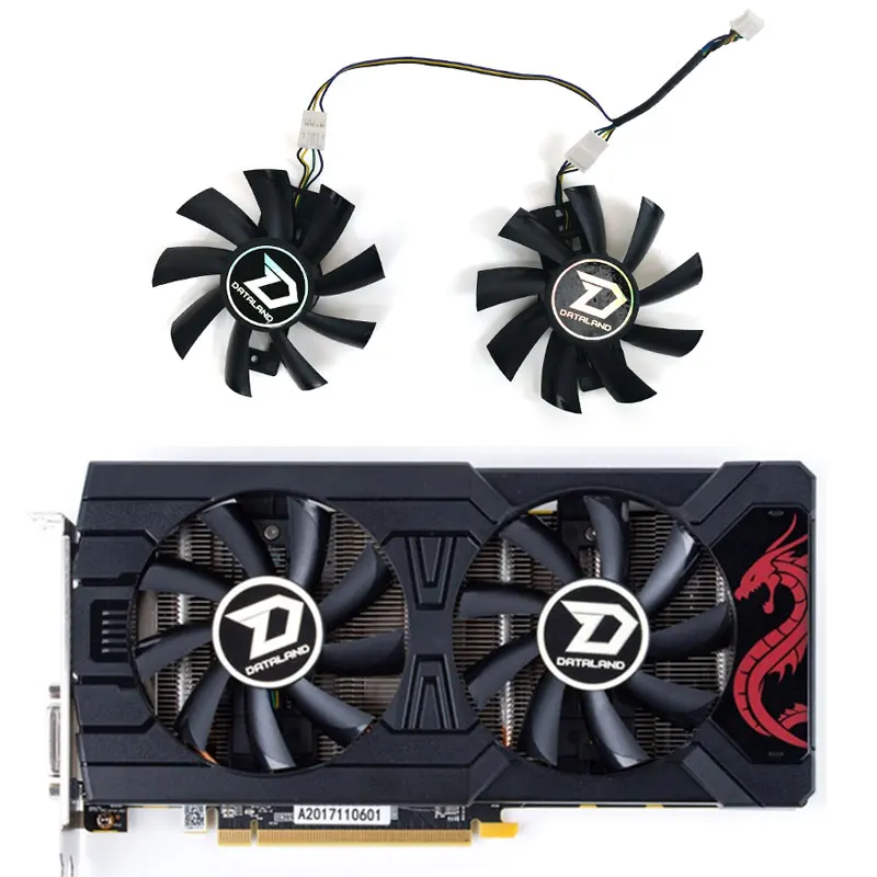 87Mm Ga92B2U Ga92S2U Dataland Gpu Ventola Di Raffreddamento Per Powercolor Radeon Red Dragon Rx 570 Doppia Ventola Di Raffreddamento Della Scheda Graf