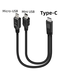 Compact USB - C Y Splitter Charging Cable - 2 - in - 1 Type C to Mini Micro Charge Cord (C to Micro Mini USB)