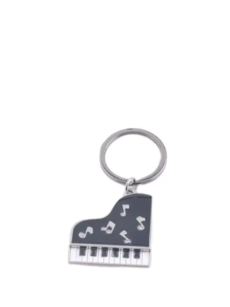 

100pcs/lot fashionmini lovely piano keychain Music symbol metal Keychain piano Key Ring