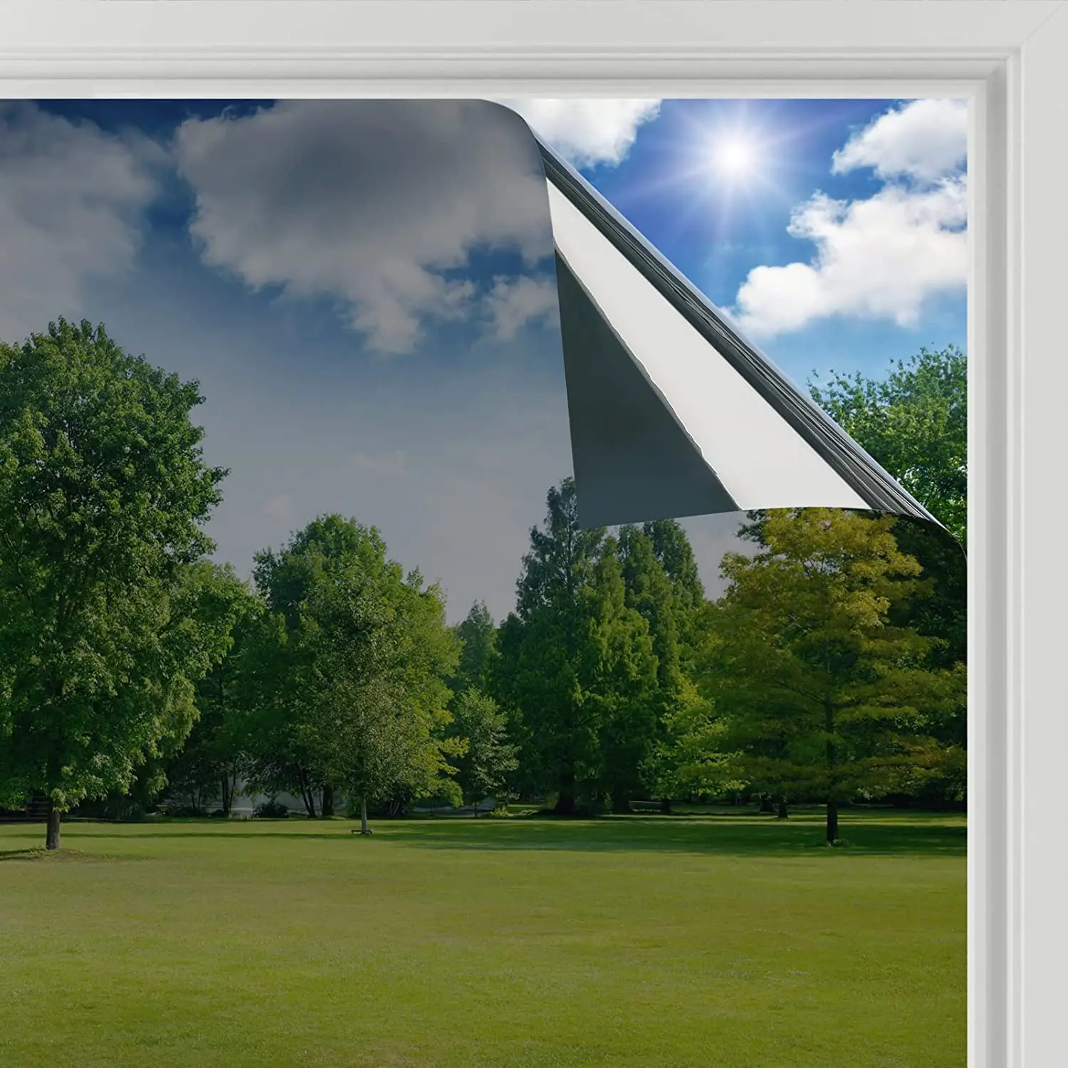 

One Way Window Film Mirror Tint Glass Cover for Home Office Privacy Protecting Reflective Heat Control UV Blocking Door Sticker