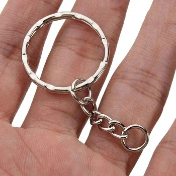 10Pcs/set New Key Ring Nickel Plated Embossed Keychain DIY Pendant Accessories for Women