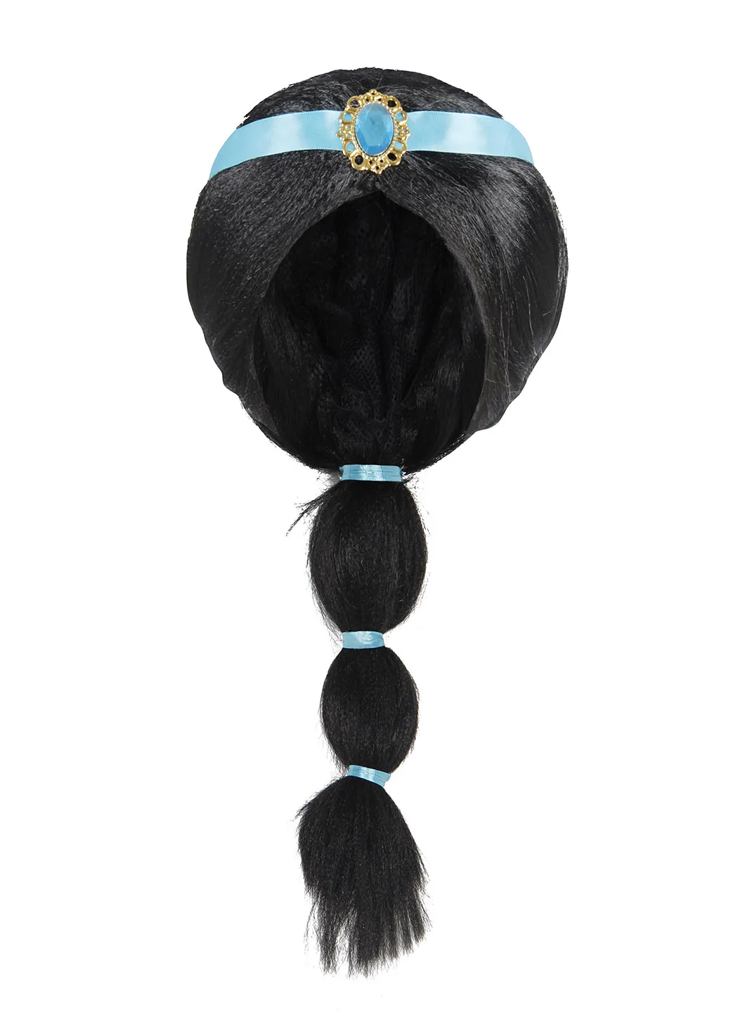 Aladdin's Lamp Halloween Girls Princess Jasmine Hair Black Long Wig Fancy Kids Women Wig Disguise Child Cosplay Unicorn Hair Accessories