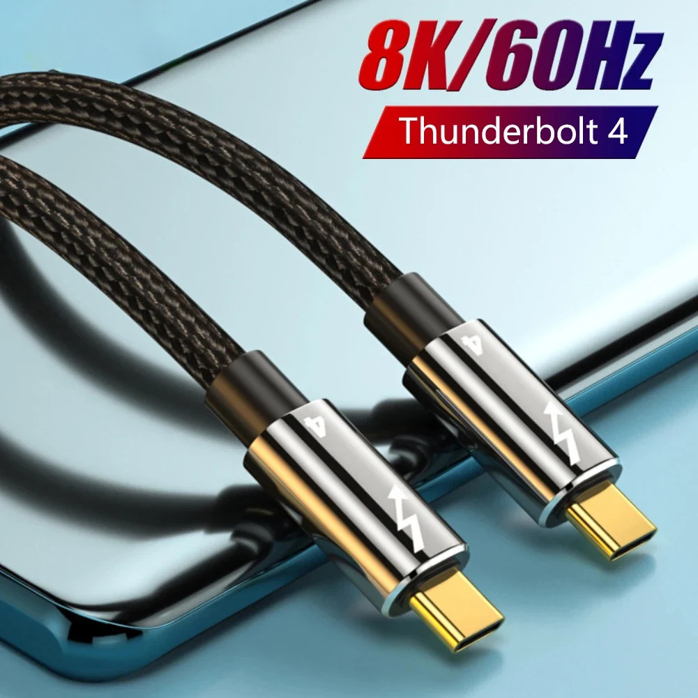 

Thunderbolt 4/3 Cable USB4.0 40Gbps USB C to Type C PD 100W 5A 8K@60Hz Fast Charging Data Transfer USB-C Cable for Macbook Pro