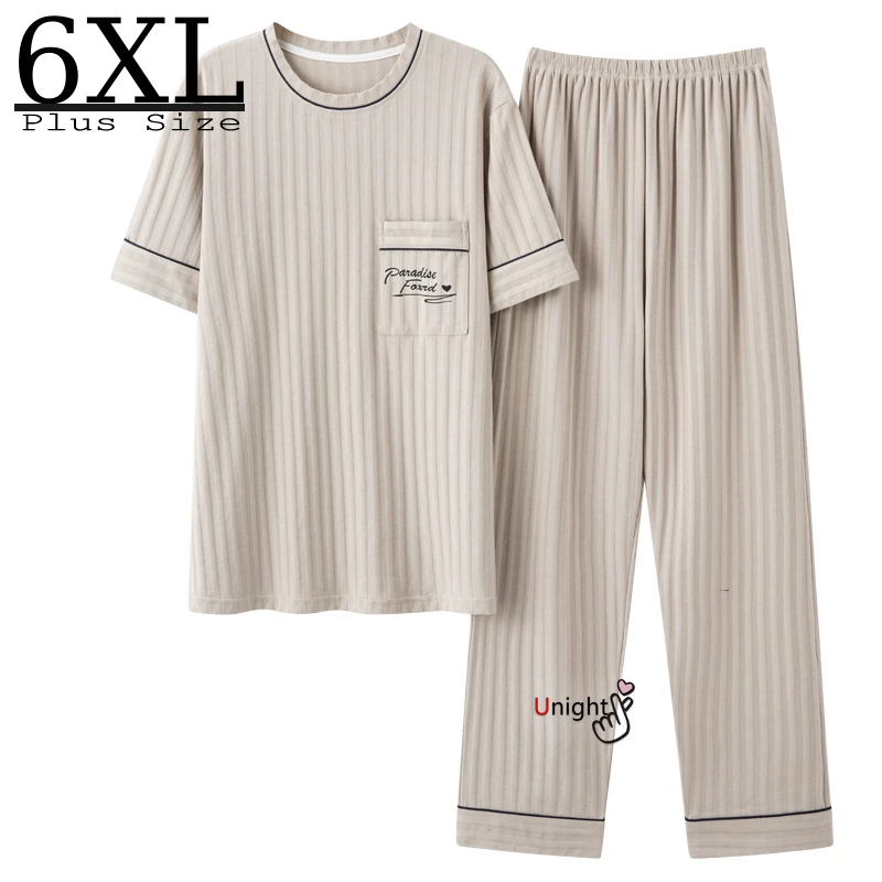 pajama pants men's Summer Pajamas Sets for Man Plus Oversized Cotton Mens Home Clothes 6XL Sleepwear Lounge Pyjamas Pijamas Lounge Wear Pijamas pajama pants men's