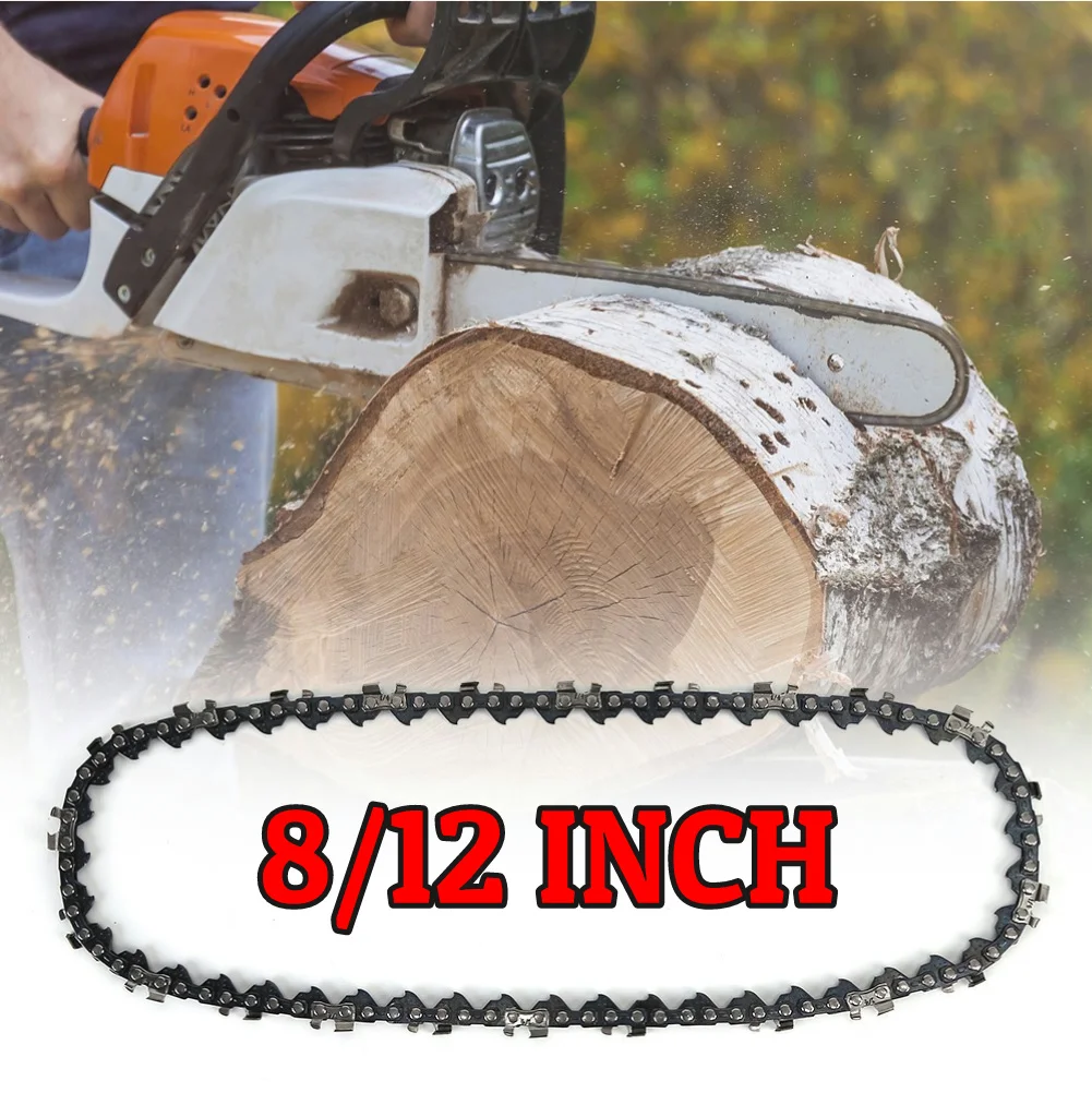 12/8Inch Metal Saw Chain 22 Teeth 45 Drive Links Replacement Chainsaw Saw Chain Spare Parts 3/8inch Pitch Electric Accessory