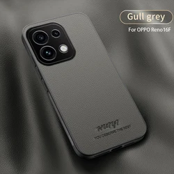 Matte Leather Magnetic Silicone Protective Case - Soft Frame Back Cover for Reno 16 FS (Grey)